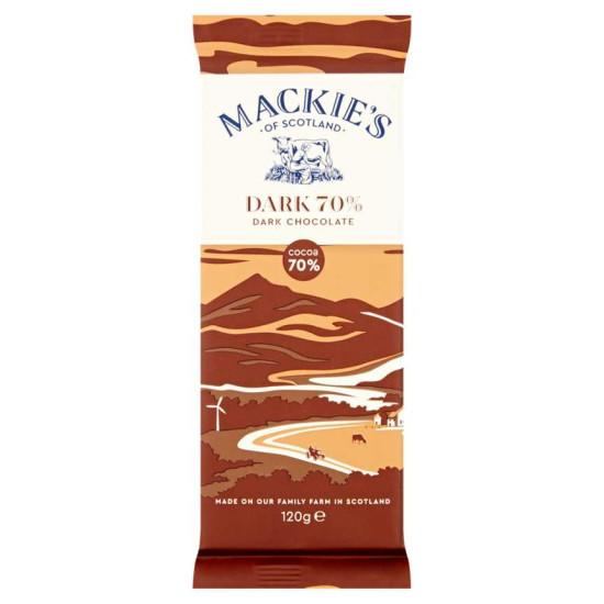 70% Cocoa Dark Chocolate Bar Mackies of Scotland 