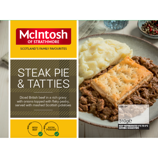 Steak Pie & Tatties 310g Mcintosh Steak Pie & Tatties 310g Mcintosh