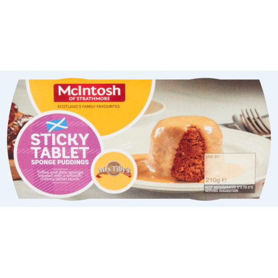 Mcintosh Sticky Tablet Sponge Puddings 210g Mcintosh Sticky Tablet Sponge Puddings 210g